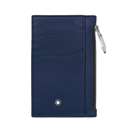 Portacarte Di Credito Montblanc Meisterstuck Con Zip Pelle Blu