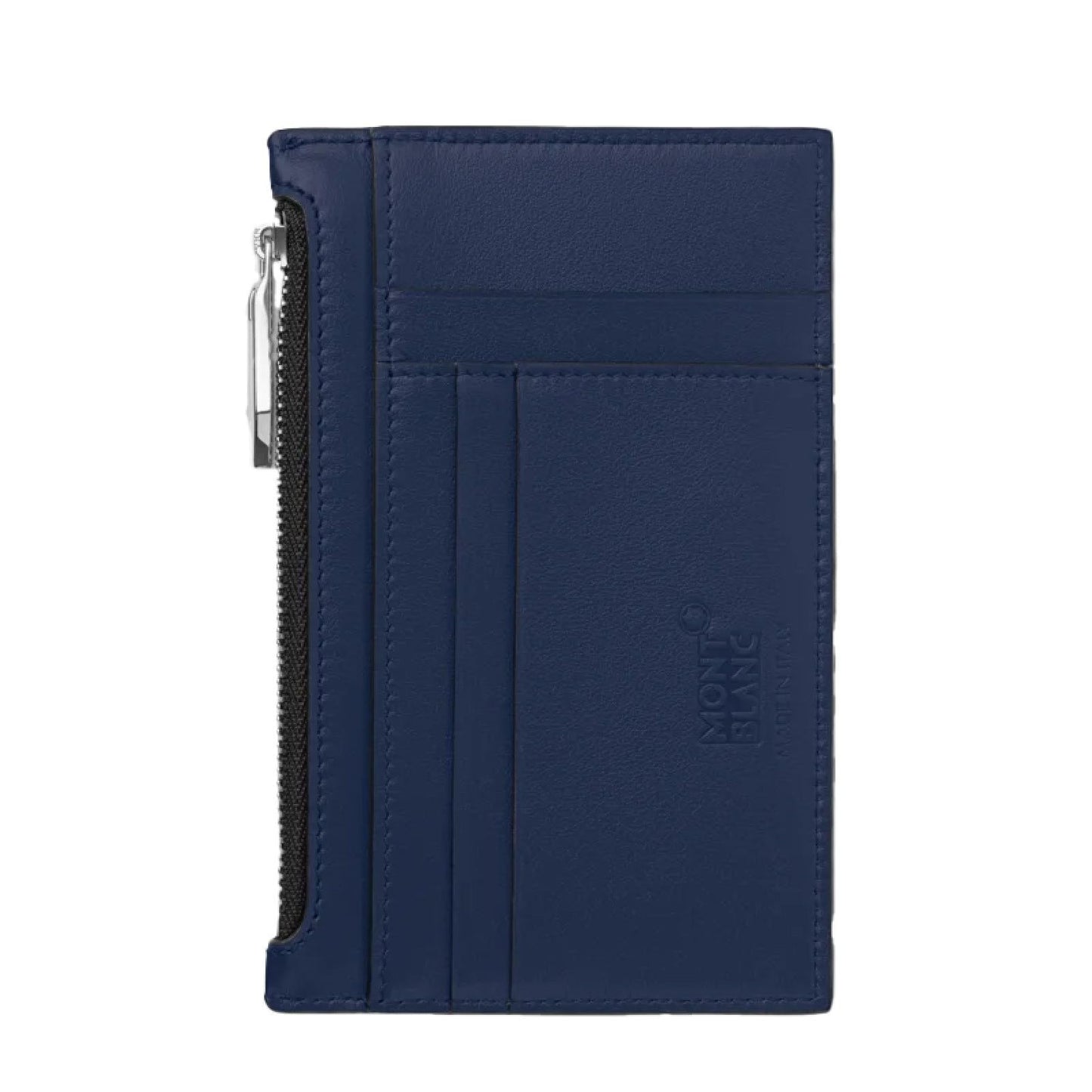 Portacarte Di Credito Montblanc Meisterstuck Con Zip Pelle Blu