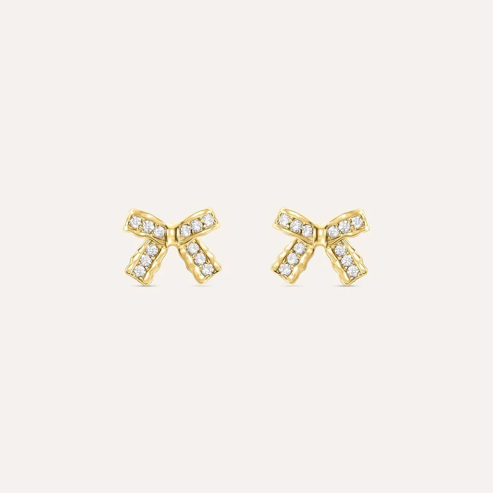 Orecchini a Lobo Stroili Bon Ton Oro Giallo 9 Kt Fiocco Cubic Zirconia