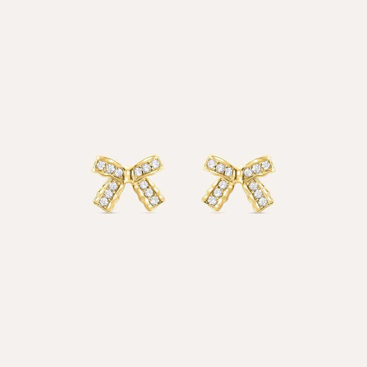 Orecchini a Lobo Stroili Bon Ton Oro Giallo 9 Kt Fiocco Cubic Zirconia
