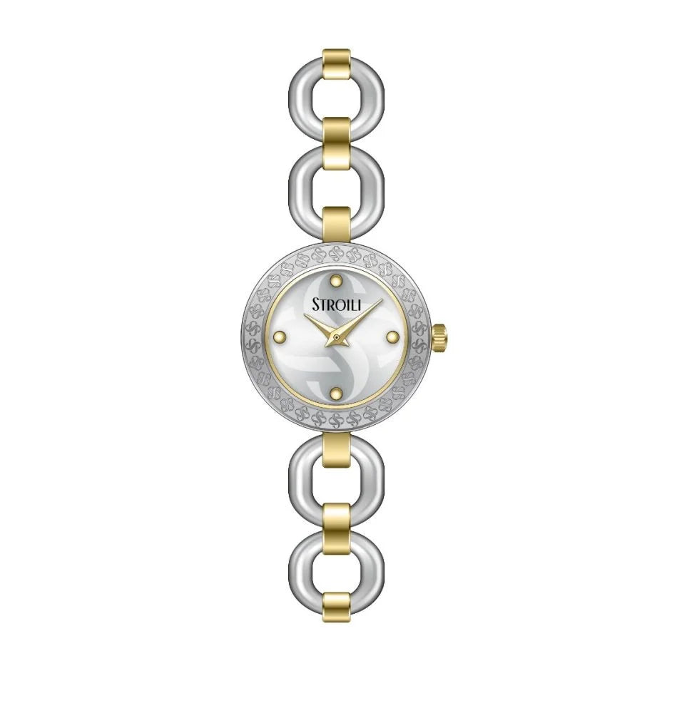 Orologio Stroili Era Lady 24 Mm Braccialato Acciaio/Pvd Oro Quadrante Silver/Logato