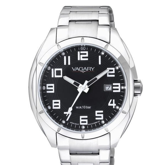 Orologio Vagary 42 mm Acciaio Braccialato Nero Arabi e Sfere Silver