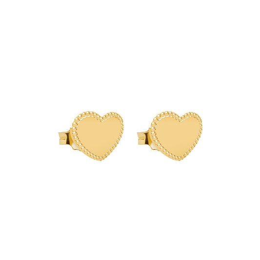 Orecchini Lobo Lebebé Prime Gioie Scintille Oro Giallo 9 Kt Cuore