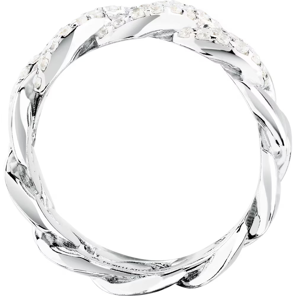 Anello Morellato Trame Argento Grumetta Zirconi - Misura 18