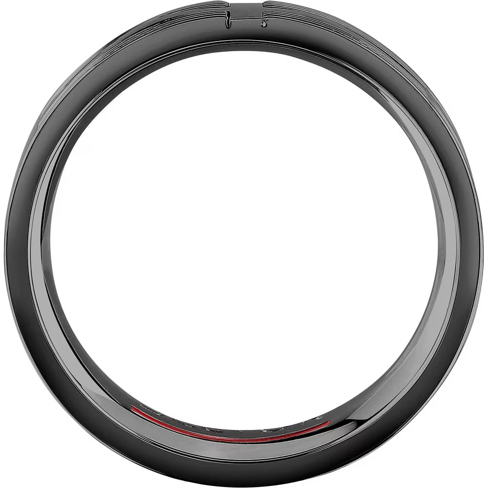 Anello Uomo a Fascia Sector Spirit Acciaio Pvd Nero Rigato - Misura 19