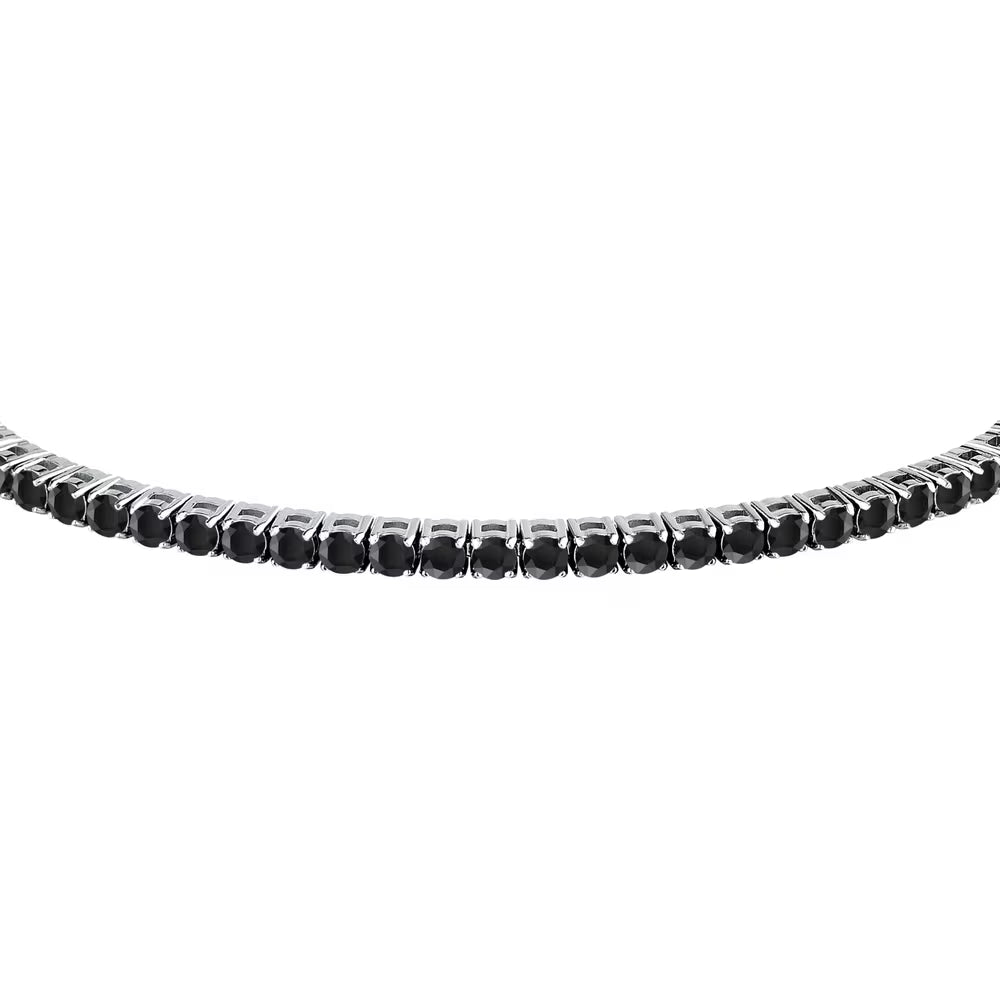 Bracciale Tennis Morellato Club Acciaio Cristalli Neri