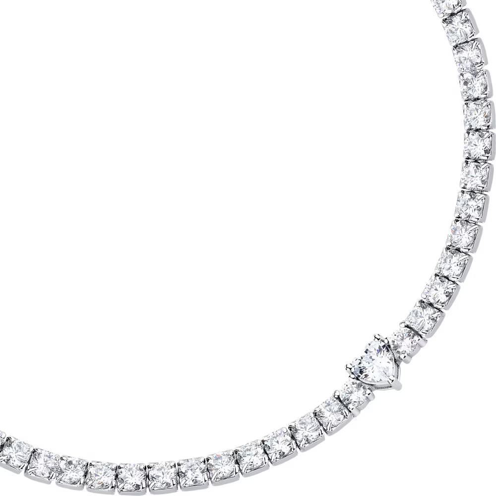 Bracciale Tennis Morellato Infinito Argento Zirconi e centrale taglio cuore