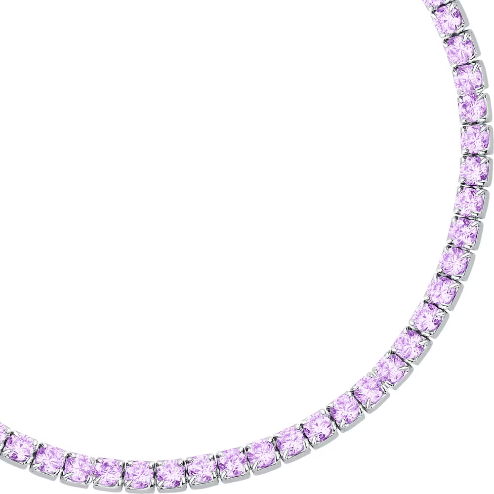 Bracciale Tennis Morellato Infinito Argento Zirconi Viola