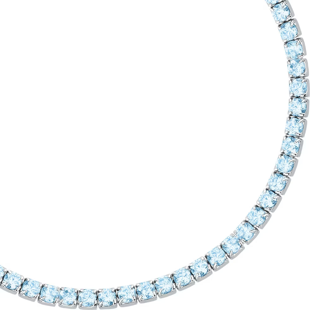 Bracciale Morellato Infinito Argento Tennis Zirconi Azzurri