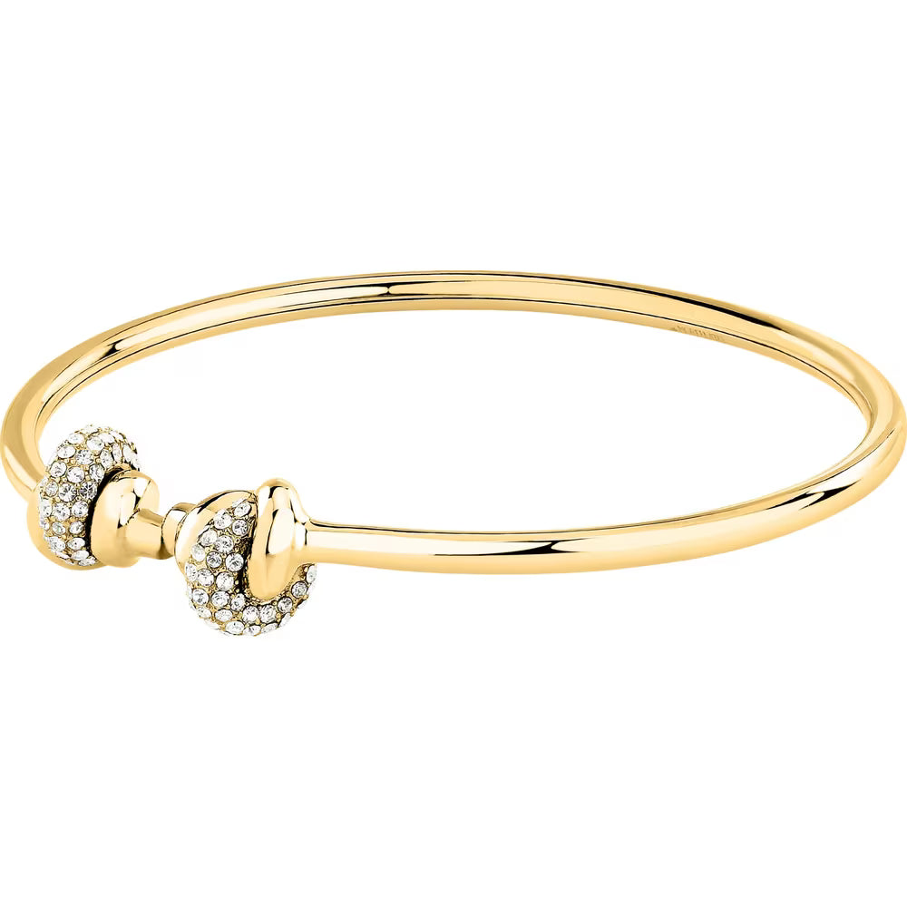 Bracciale Rigido Morellato Legame Pvd Oro Aperto Con 2 Nodi Cristalli