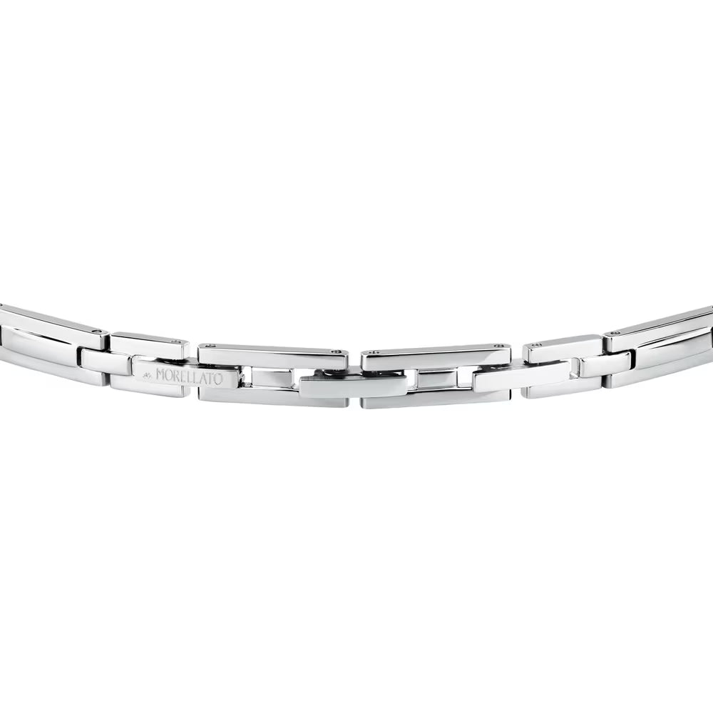 Bracciale Uomo Morellato Motown Acciaio Cubic Zirconia Quadrato Blu