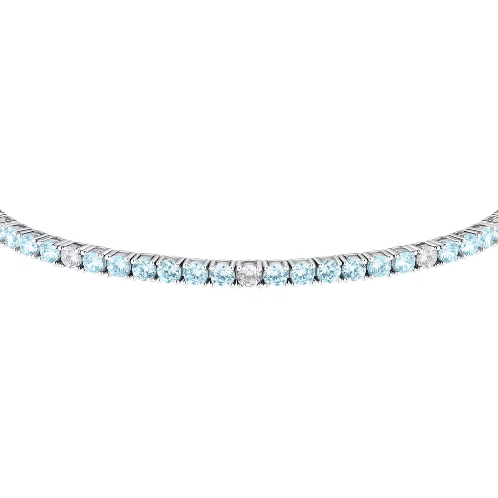 Bracciale Tennis Morellato Tesori Argento Zirconi Blu/Bianchi