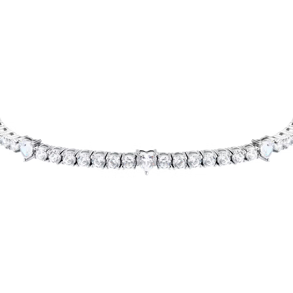 Bracciale Tennis Morellato Tesori Argento Zirconi + 5 Cuori