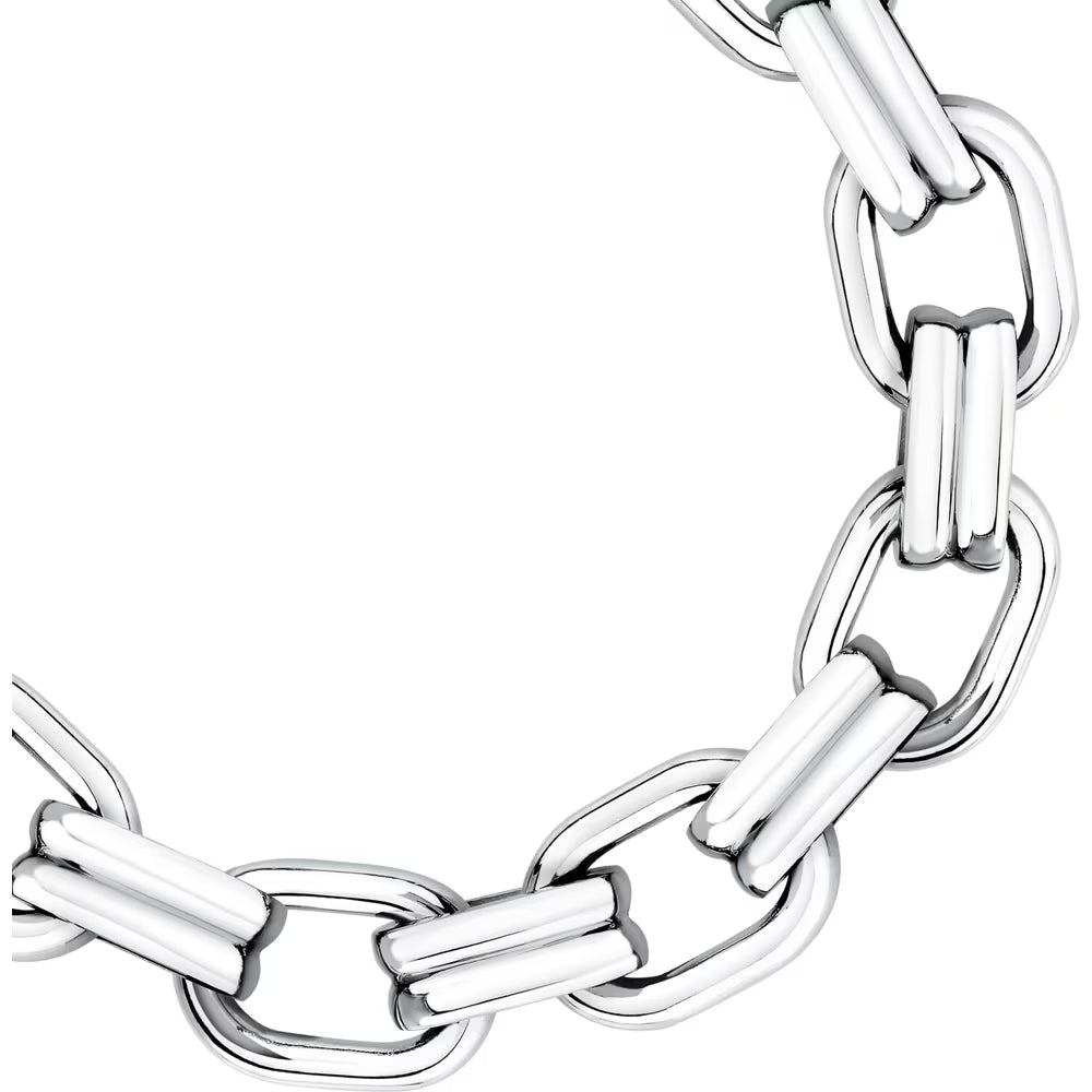 Bracciale Morellato Vintage Bold Acciaio Maglie Ovali Rilegate Elemento Doppia Fascia
