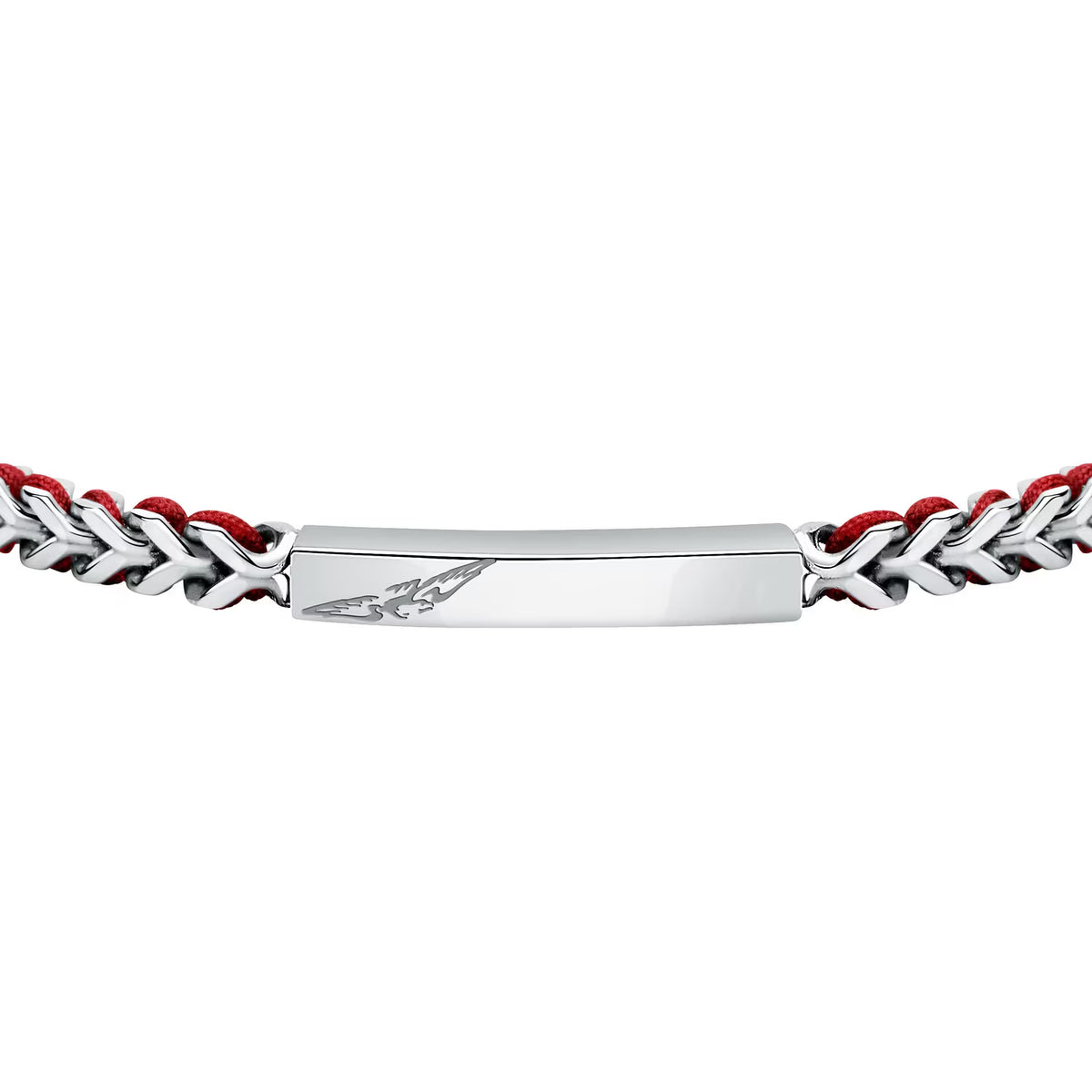 Bracciale Uomo Sector Bandy Acciaio Cordino Nylon Rosso