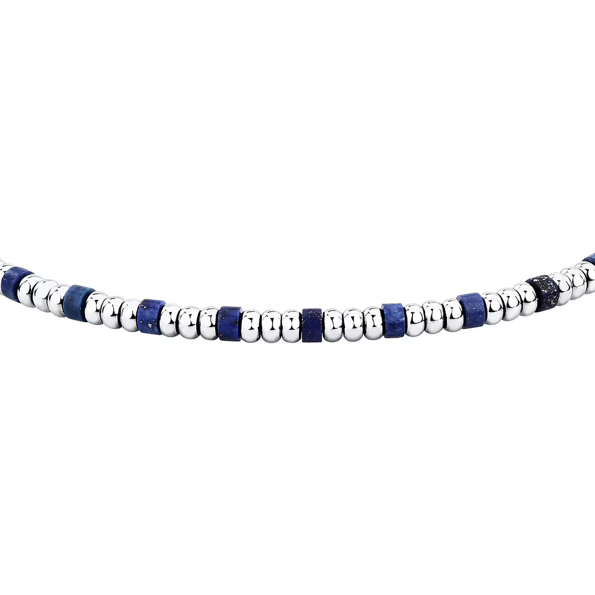 Bracciale Uomo Sector Basic Acciaio Con Sfere Discoidali Pietra Blu/Acciaio