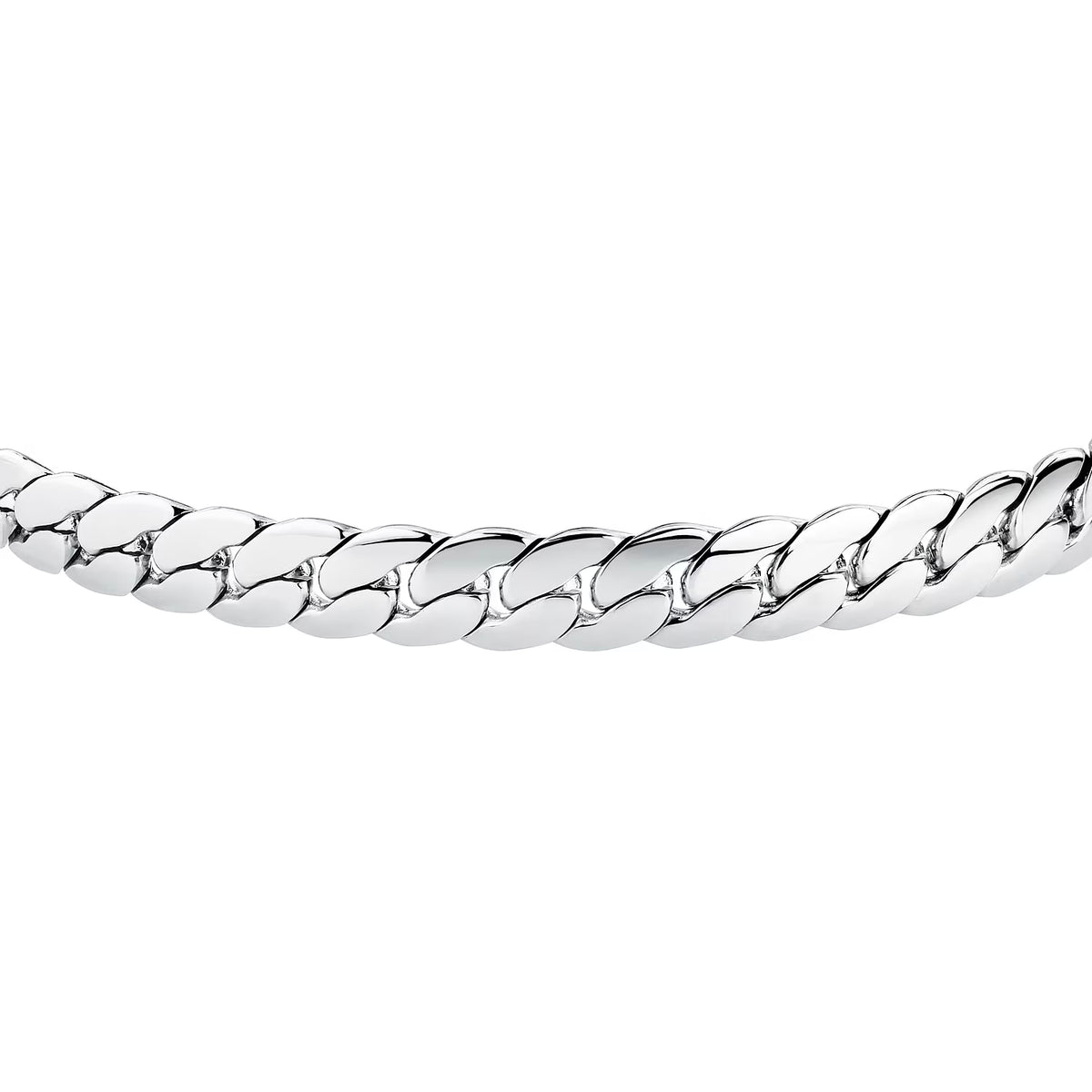 Bracciale Uomo Sector Basic Uomo In Acciaio Maglia Catena Piatta Larga Cm.19+3