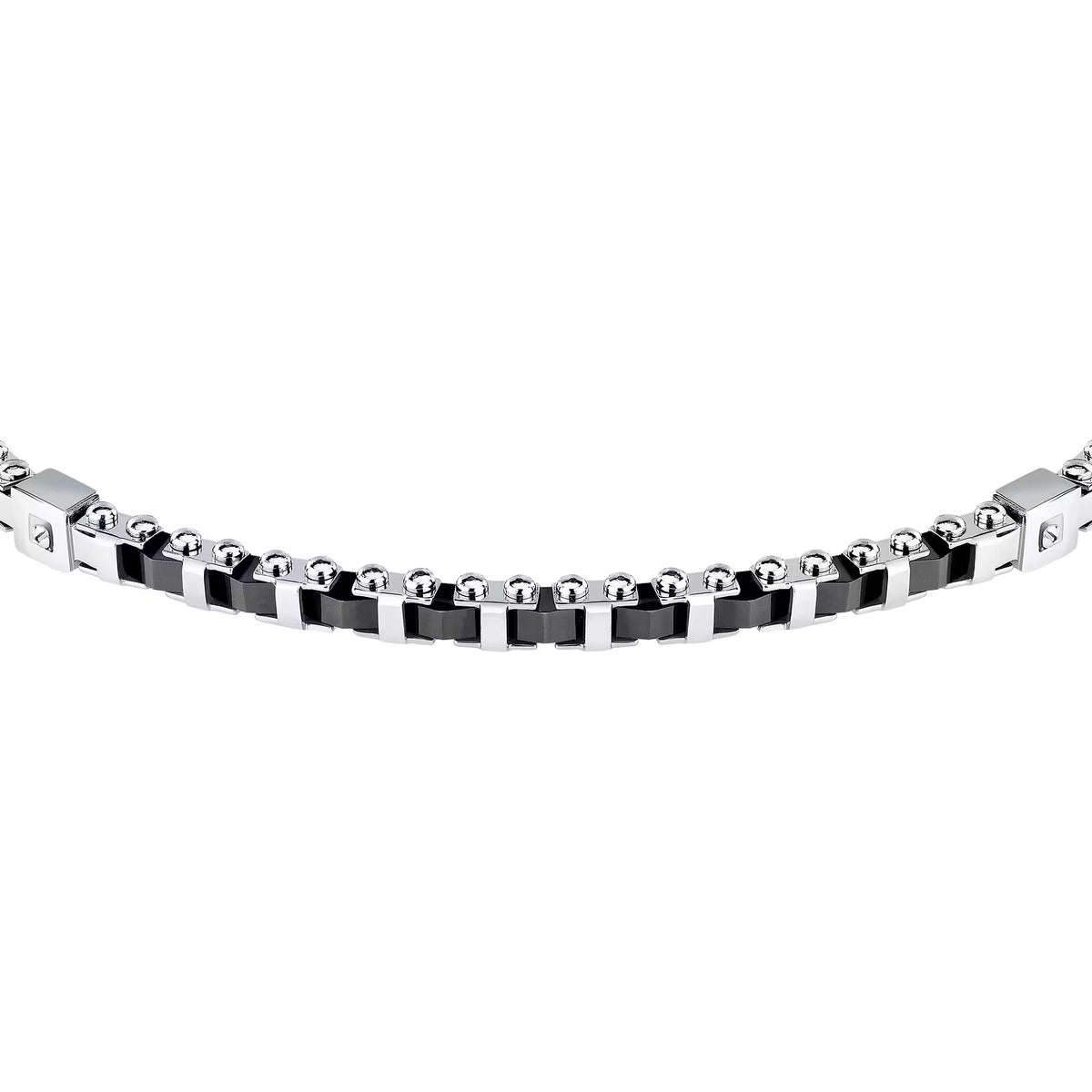 Bracciale Uomo Sector Ceramic Acciaio Maglia Modulare Elementi Ceramica Nera