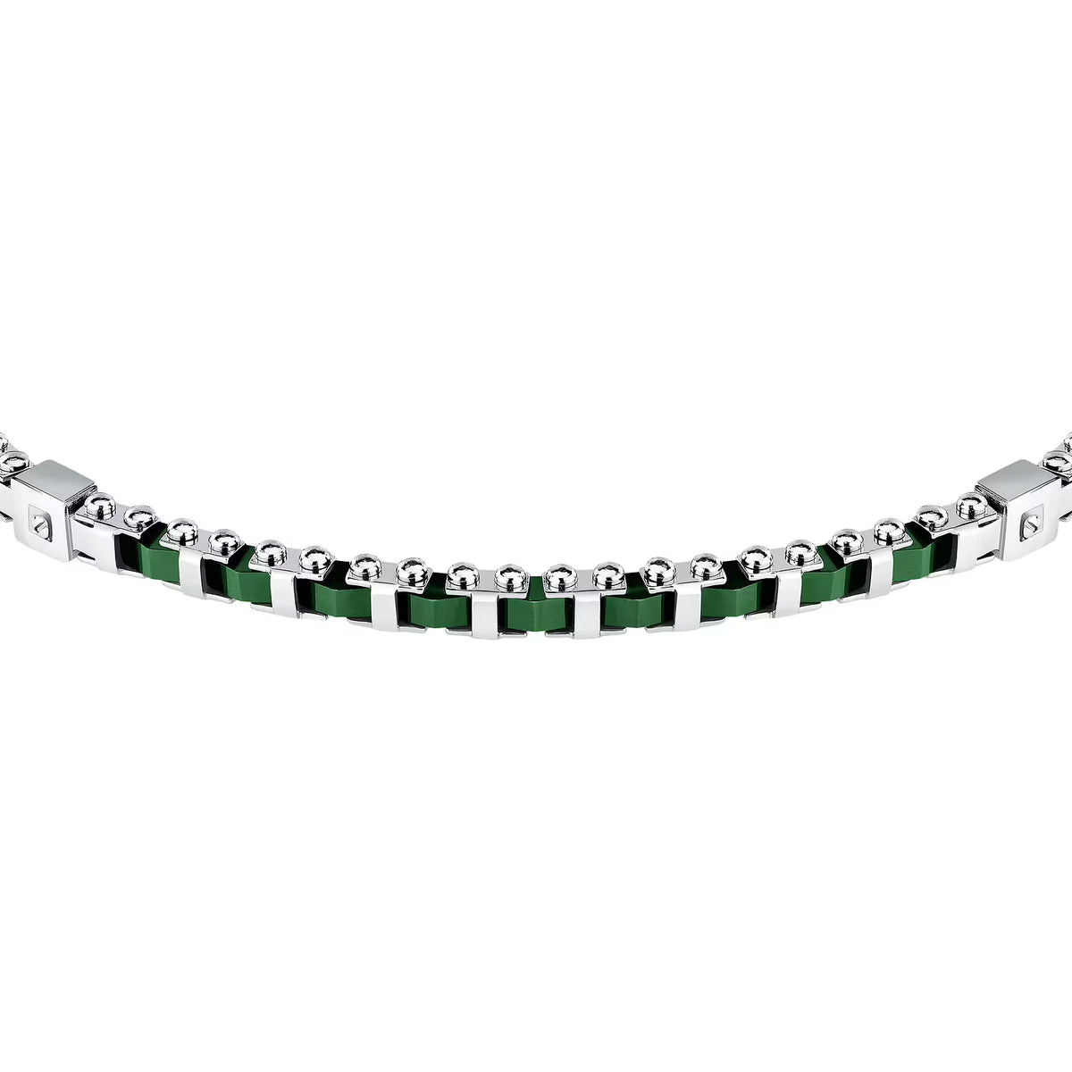 Bracciale Uomo Sector Ceramic Acciaio Maglia Modulare Elementi Ceramica Verde