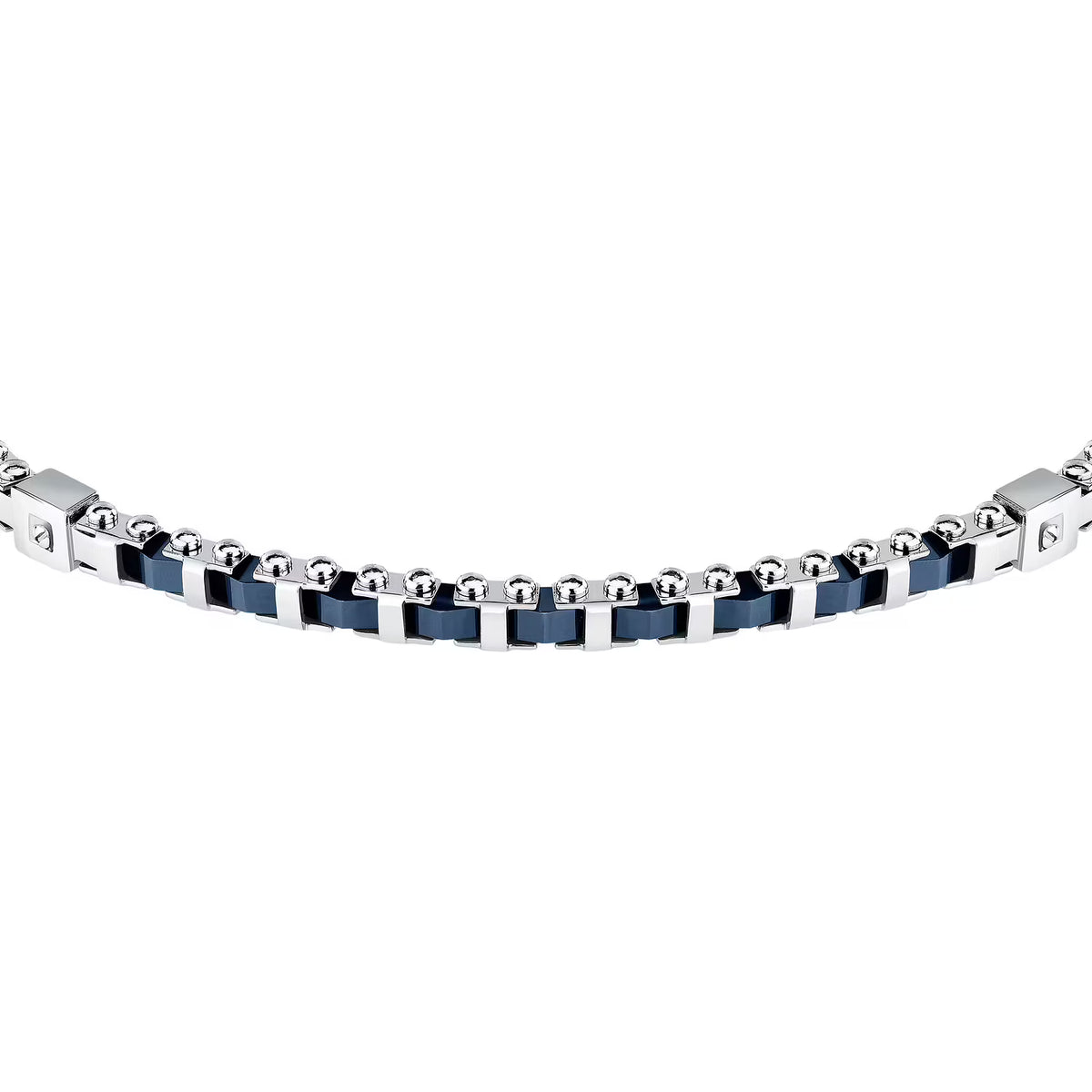 Bracciale Uomo Sector Ceramic Acciaio Maglia Modulare Elementi Ceramica Blu