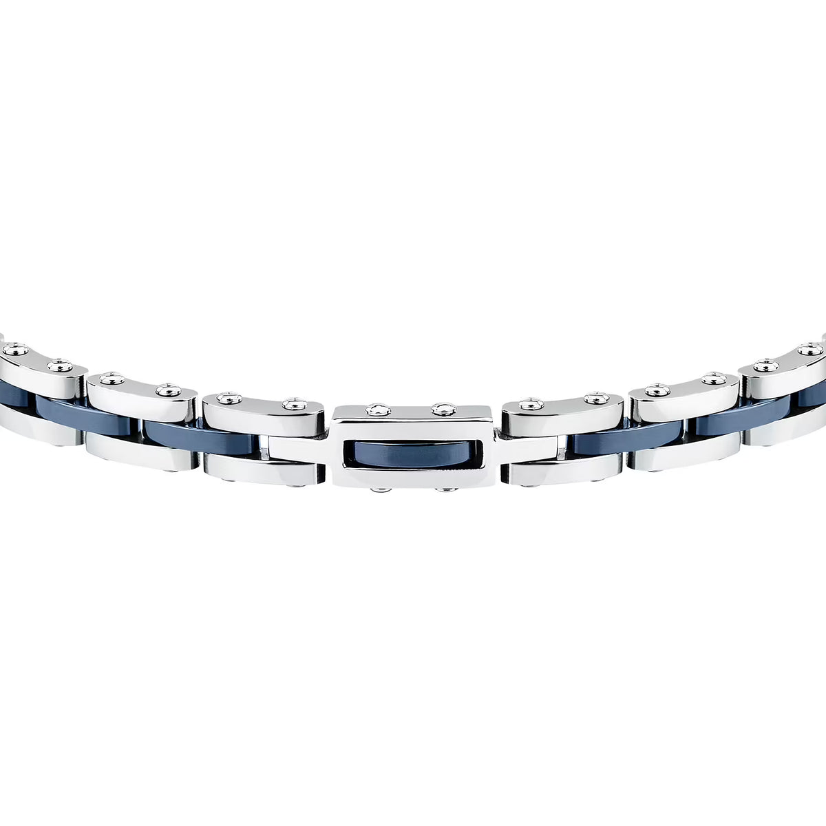 Bracciale Uomo Sector Ceramic Acciaio/Ceramica Blu Maglia Modulare Inserto Centrale