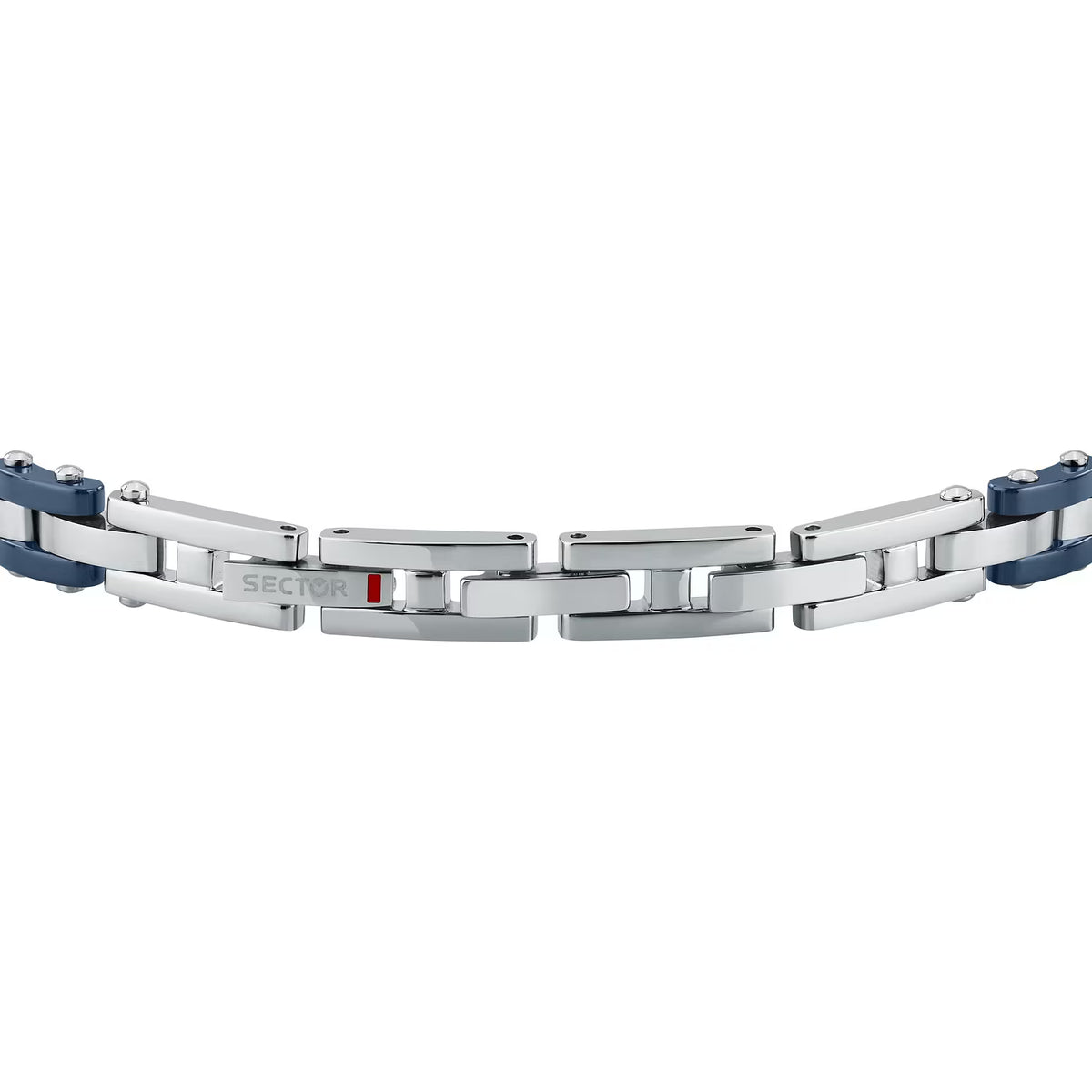 Bracciale Uomo Sector Ceramic Acciaio Ceramica Blu 3 Elementi Rettangolari Sfaccettati