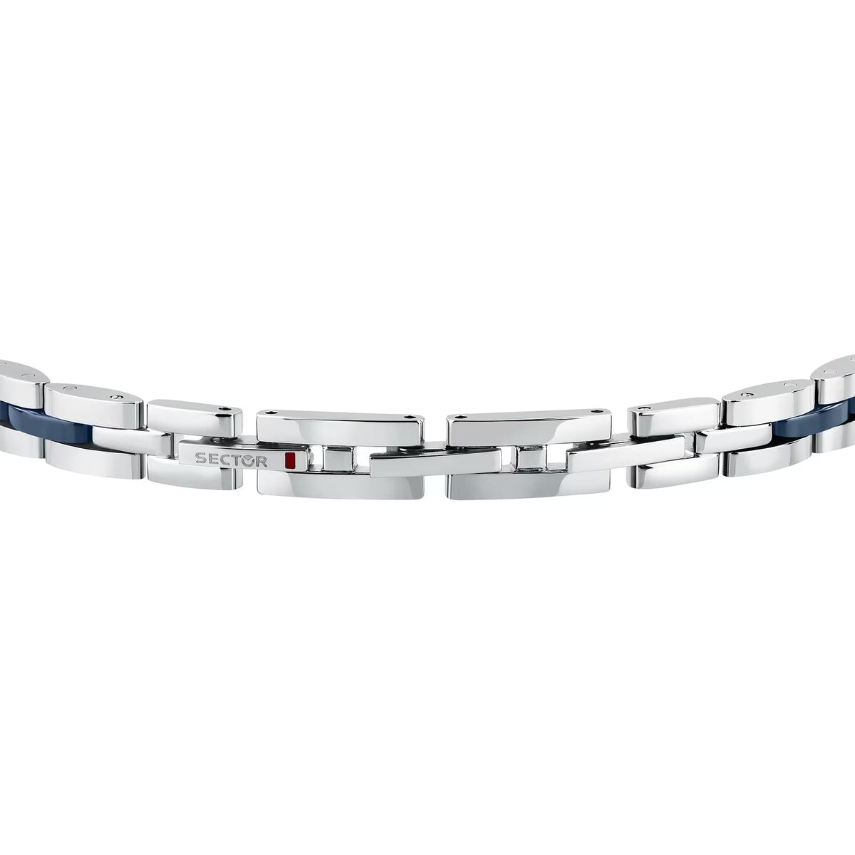 Bracciale Uomo Sector Ceramic Acciaio Ceramica Blu Con 2 Elementi Rettangolari Sfaccettata