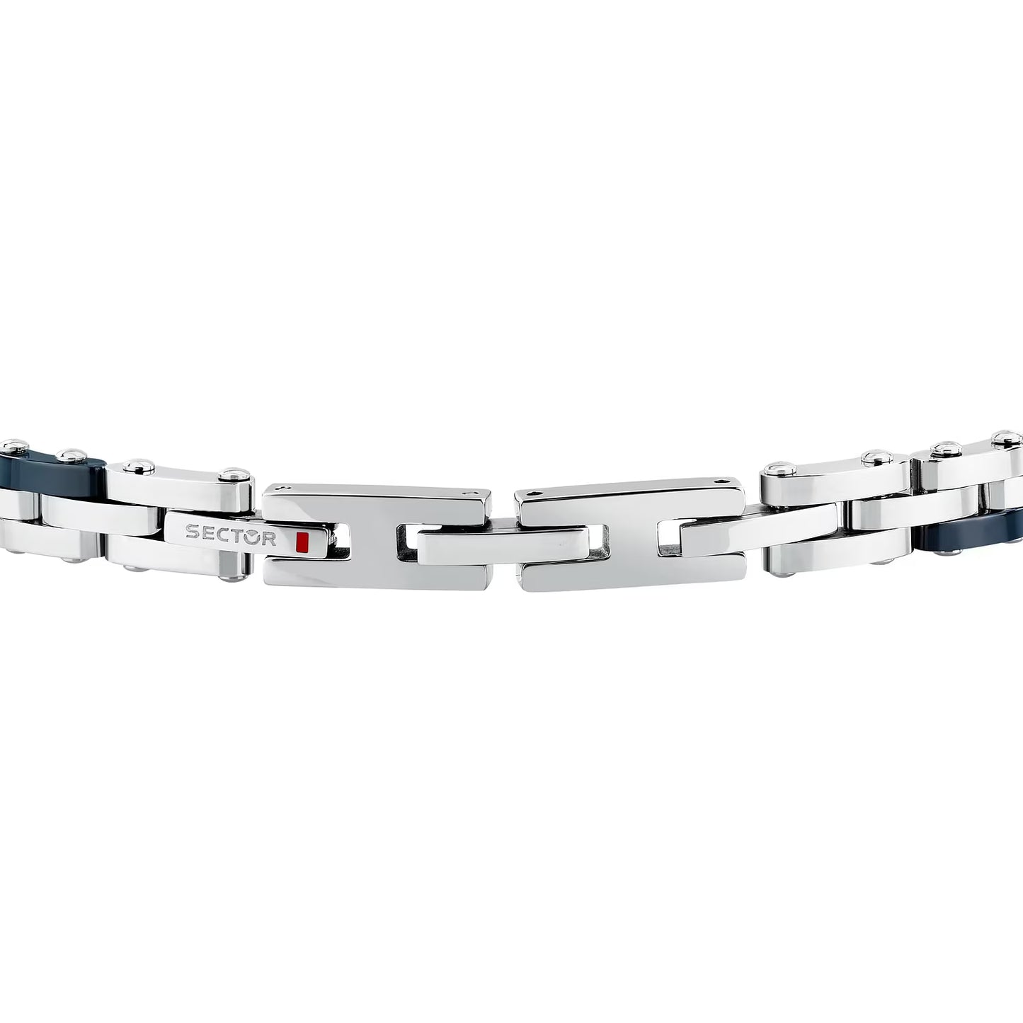 Bracciale Uomo Sector Ceramic Maglie Acciaio e Ceramica Blu