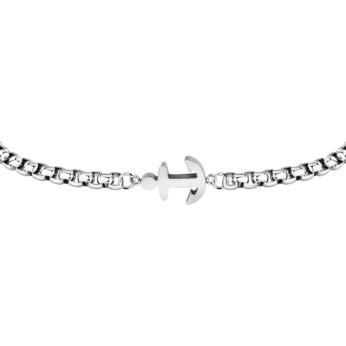 Bracciale Uomo Sector Marine Acciaio Catena Maglia Rolò Quadrata Ancora Centrale
