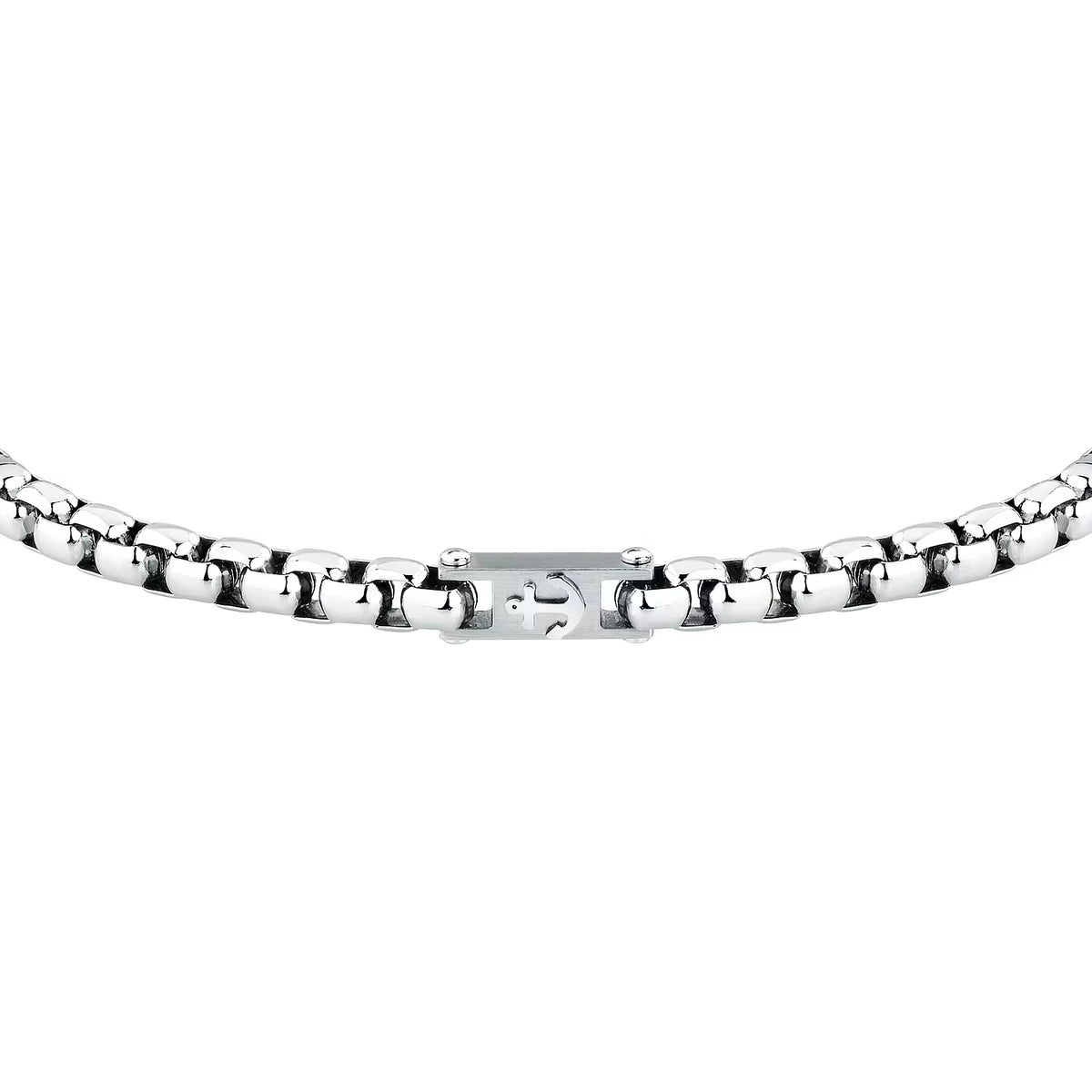 Bracciale Uomo Sector Marine A Maglia Veneziana Acciaio Con Piastrina Satinata/Ancora