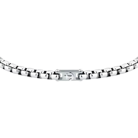 Bracciale Uomo Sector Marine A Maglia Veneziana Acciaio Con Piastrina Satinata/Ancora