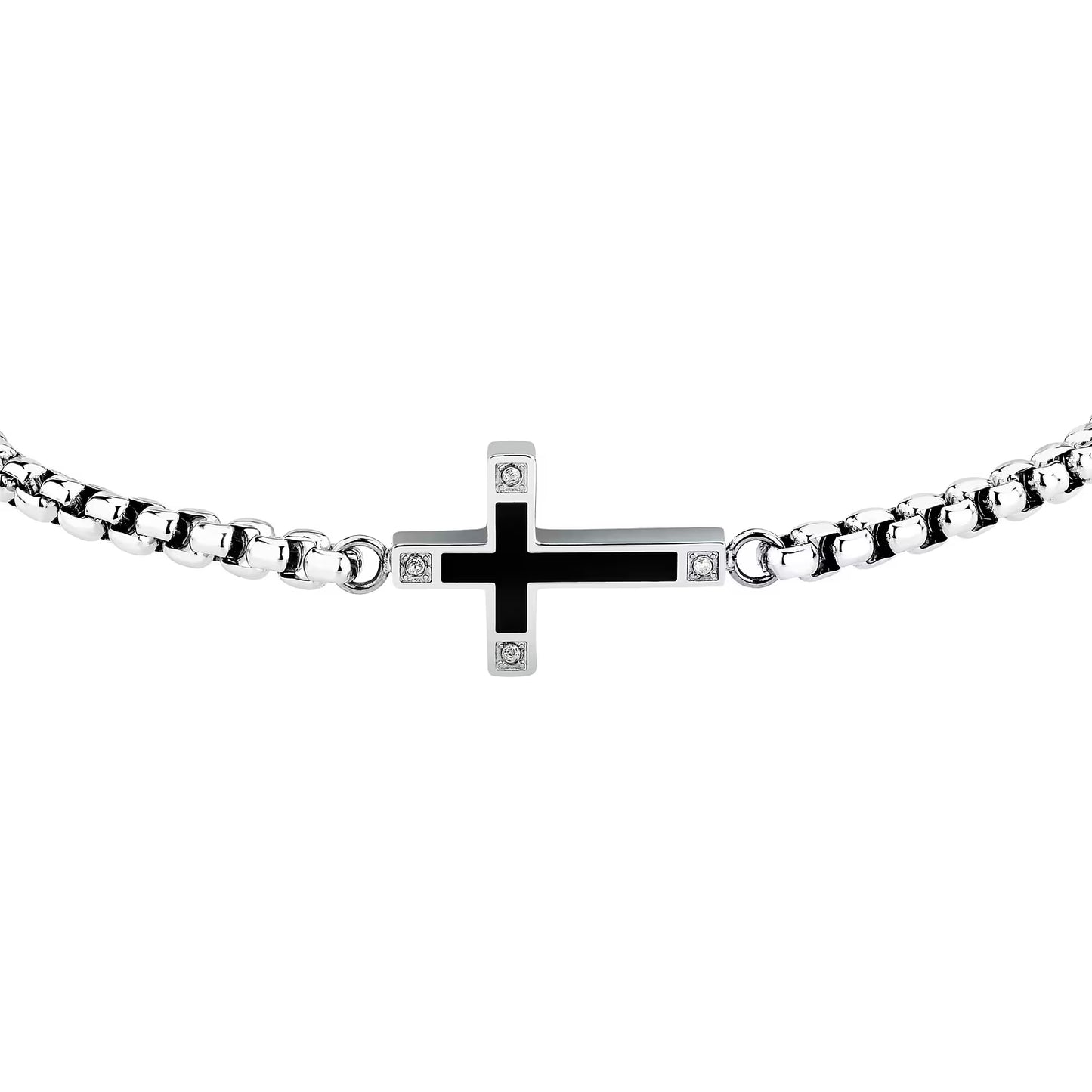 Bracciale Uomo Sector Spirit Acciaio Centrale Croce e Cristalli