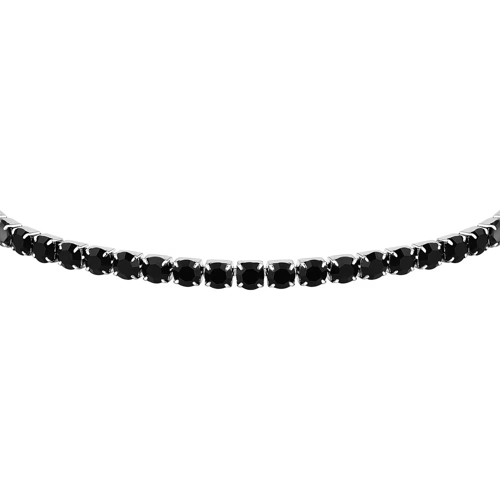 Bracciale Uomo Tennis Sector Acciaio Cristalli Neri