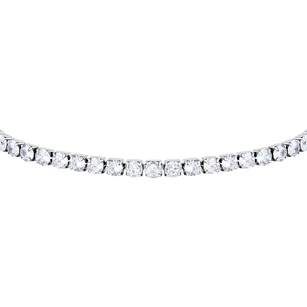 Bracciale Uomo Tennis Sector Acciaio Cristalli Bianchi