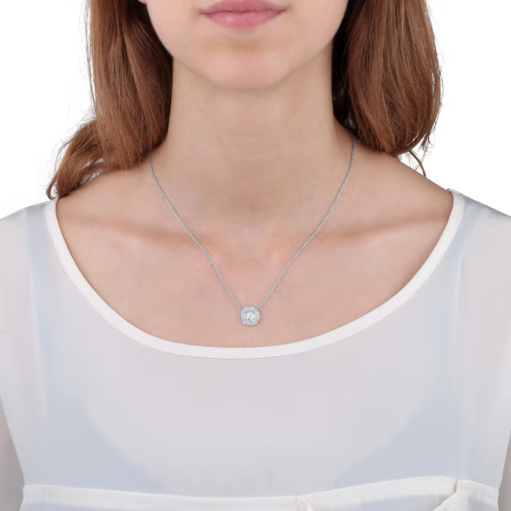 Collana Morellato Tesori Argento Pendente Cristallo Contornato