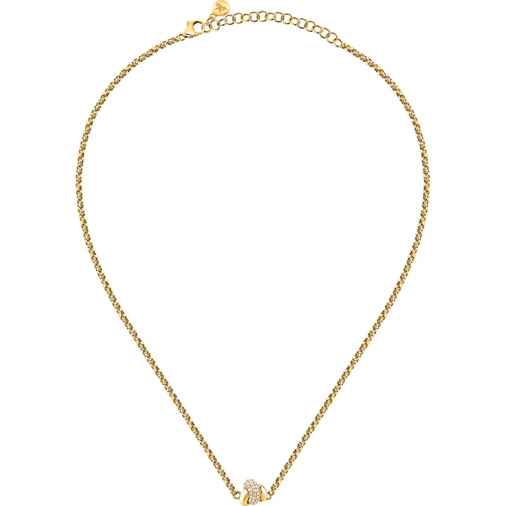 Collana Morellato Legame Pvd Oro Centrale Nodo Cristalli