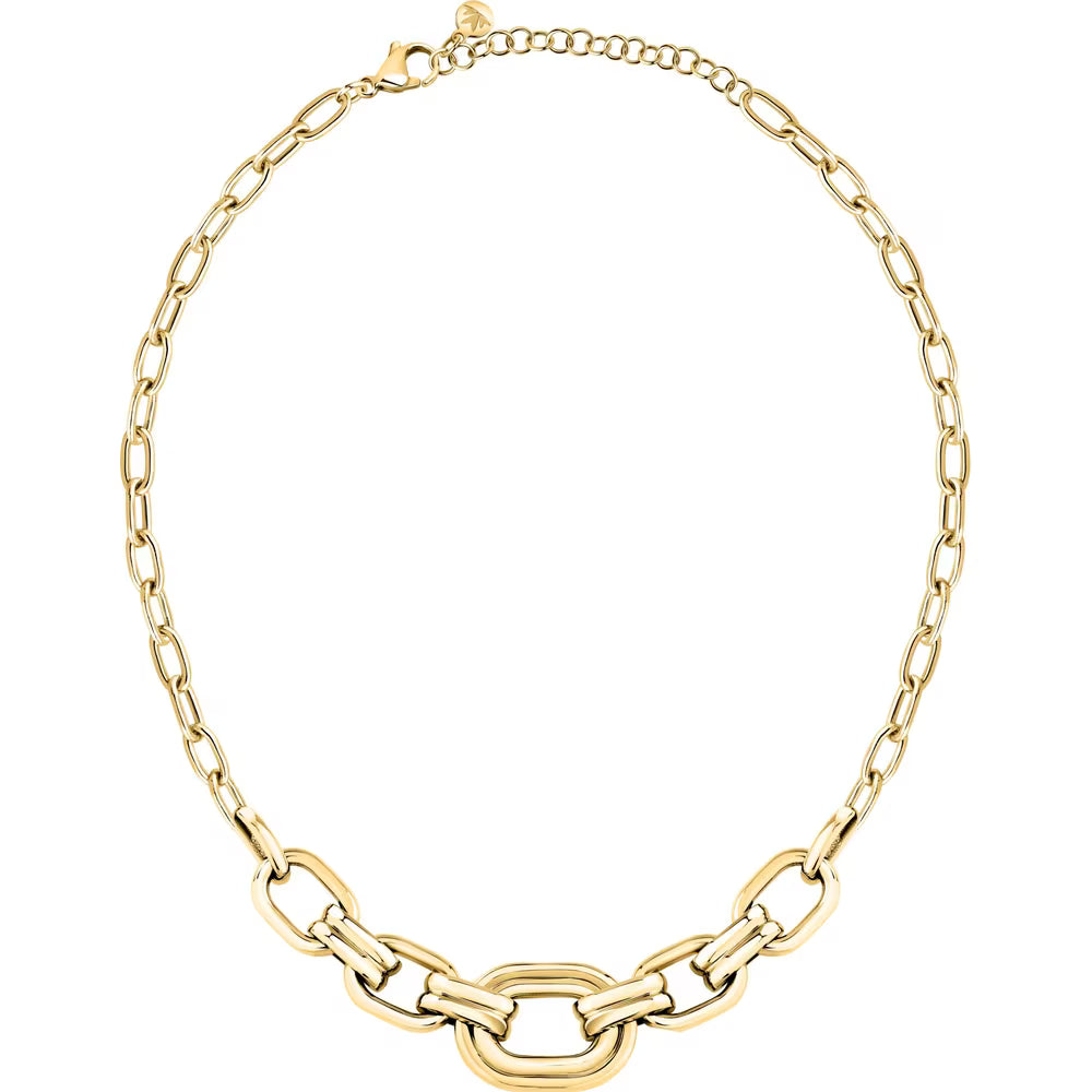 Collana Morellato Vintage Bold Pvd Oro Maglie Ovali Con Centrali Più Grandi a Decrescere