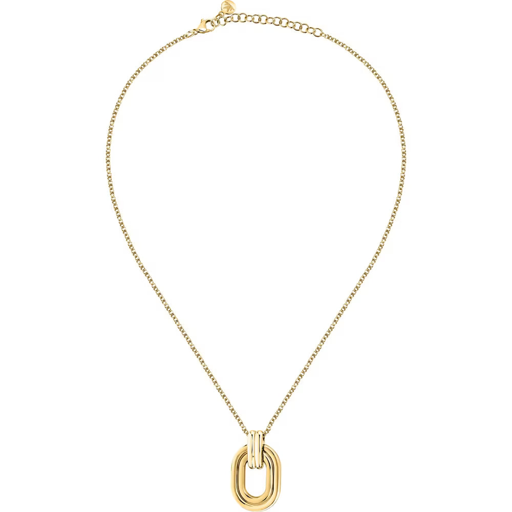 Collana Morellato Vintage Bold Pvd Oro Pendente Ovale Doppio
