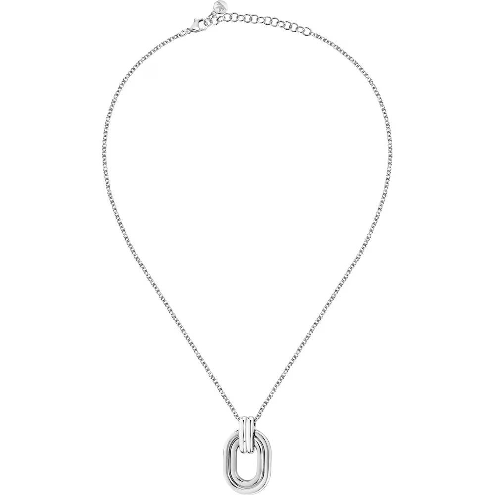 Collana Morellato Vintage Bold Acciaio Pendente Ovale Doppio