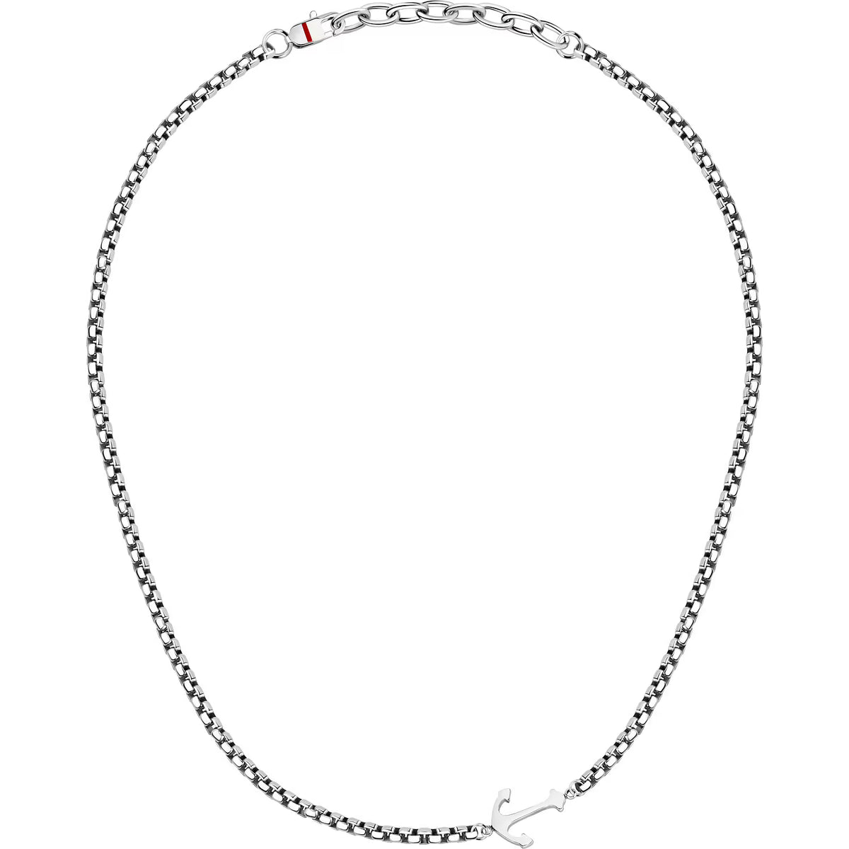 Collana Uomo Sector Marine Acciaio Catena Maglia Rolò Quadrata Ancora Laterale