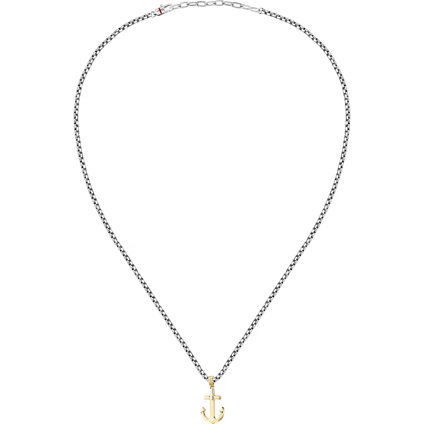 Collana Uomo Sector Marine Acciaio Pendente Ancora Pvd Oro