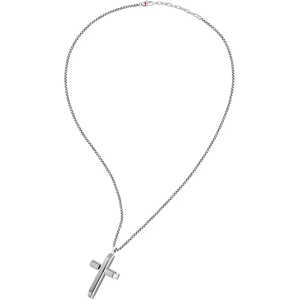 Collana Uomo Sector Spirit Acciaio Pendente Croce Satinata