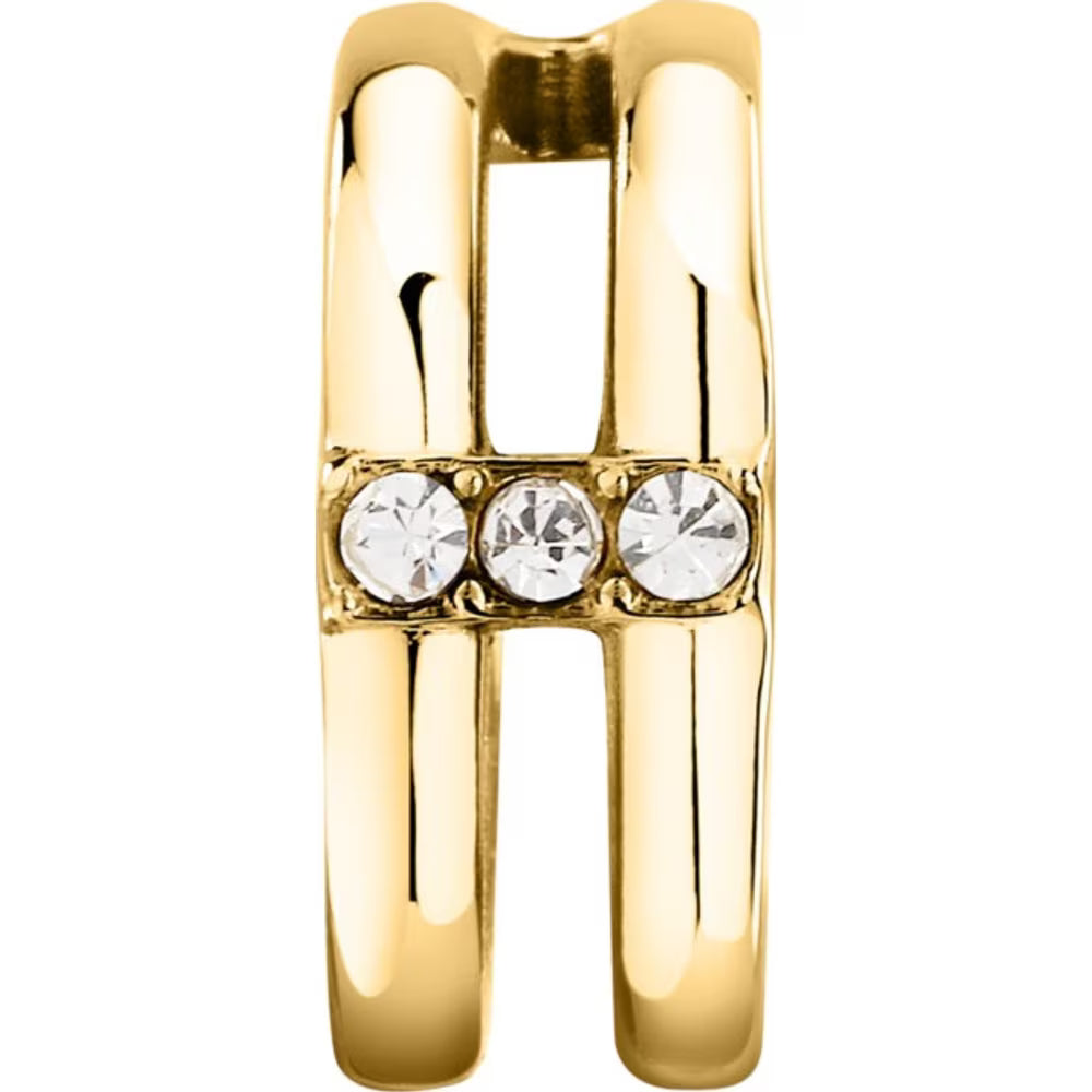 Orecchini Doppia Fascia Morellato Earcuff Pvd Oro Con Cristalli