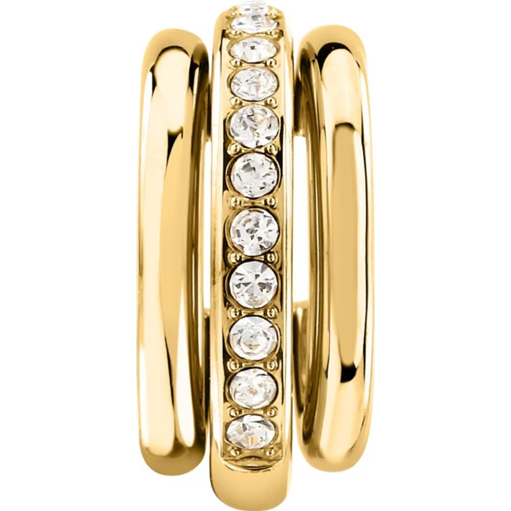 Orecchini Tripla Fascia Morellato Earcuff Pvd Oro Con Cristalli