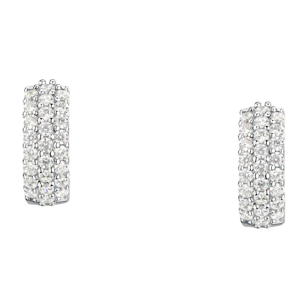 Orecchini Boccolette Larghe Morellato Tesori Argento Con Zirconi