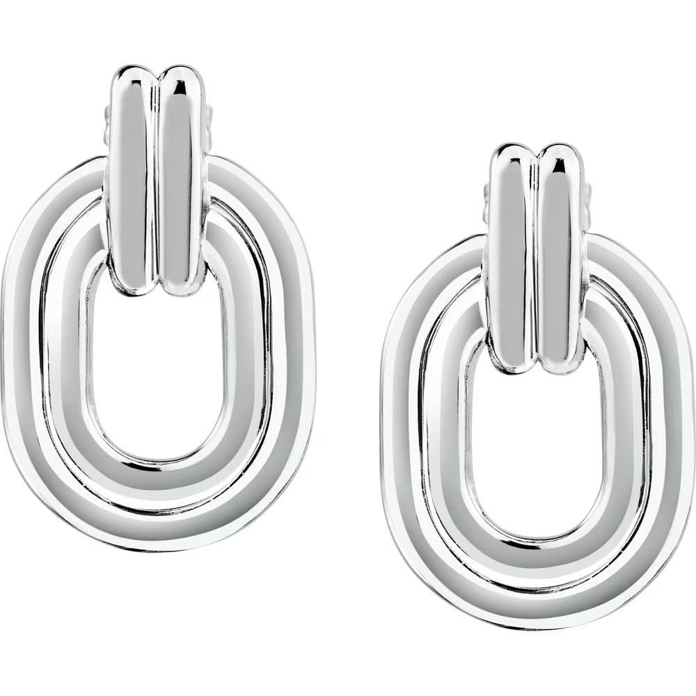 Orecchini Pendenti Morellato Vintage Bold Acciaio Doppia Riga Con Ovale Doppio