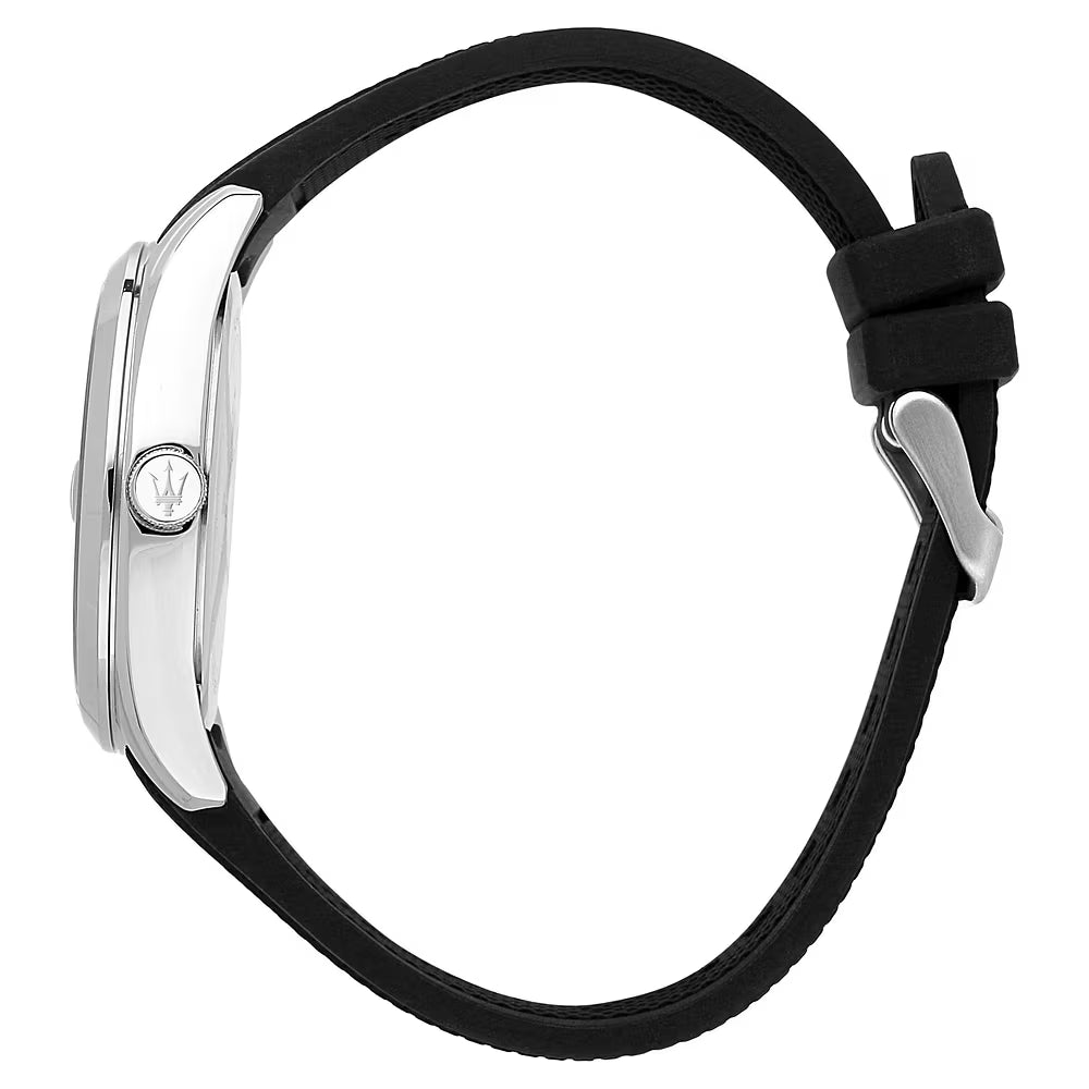 Orologio Maserati Time Attrazione 43 mm Acciaio Cinturino Gomma Nera