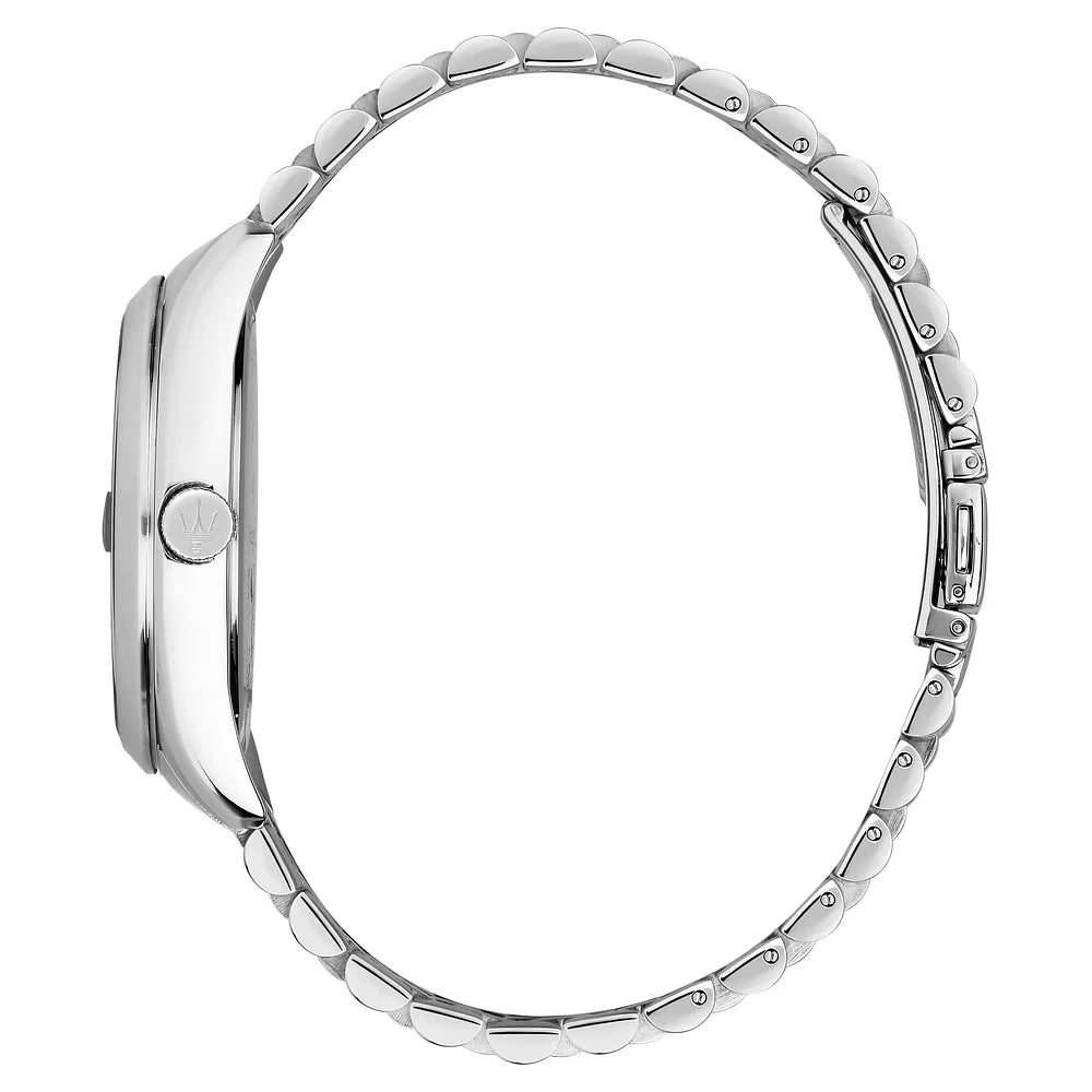 Orologio Maserati Attrazione 43 Mm Acciaio Braccialato Nero/Grigio A Righe