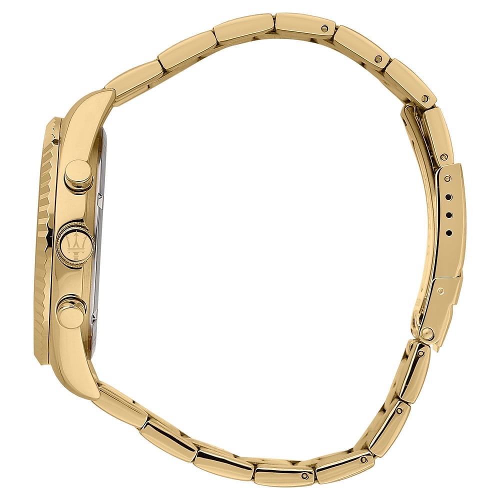 Orologio Maserati Time Competizione Multifunzione 43 mm Pvd Oro Braccialato Blu