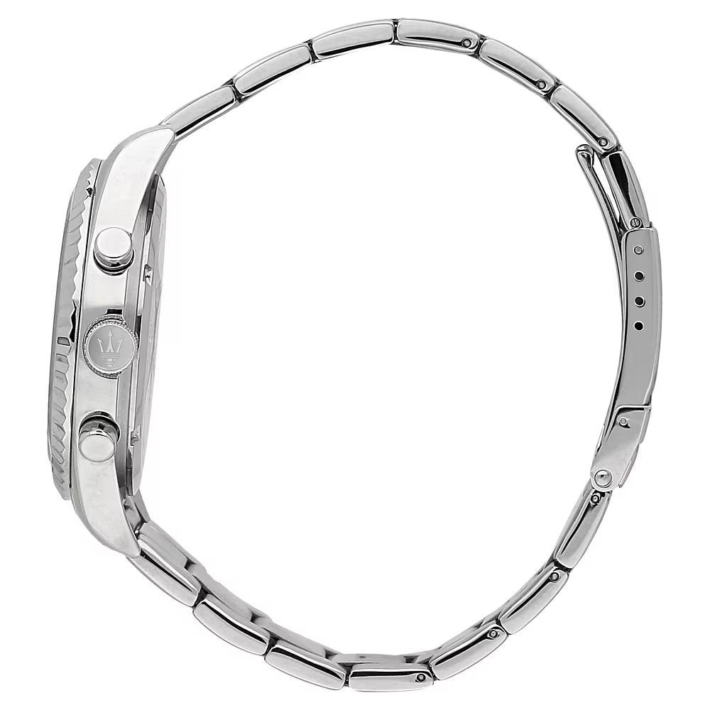 Orologio Maserati Competizione Multifunzione 43 Mm Acciaio Braccialato Quadrante Silver